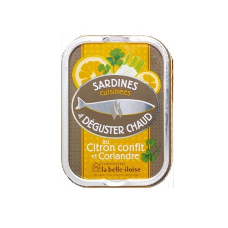 Sardines chaudes citron confit et coriandre