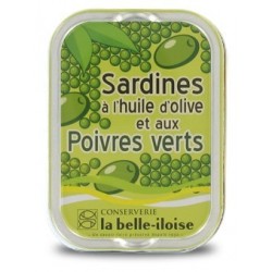Sardines à l'huile d'olive vierge et aux poivres verts