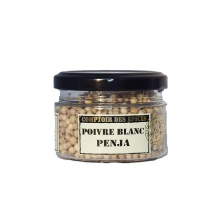 Poivre blanc du Penja à partir de 5€ - Poivres en ligne Conditionnement  Sachet de 25g